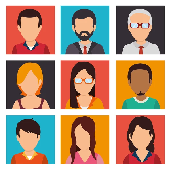 Diseño digital de personas . — Vector de stock