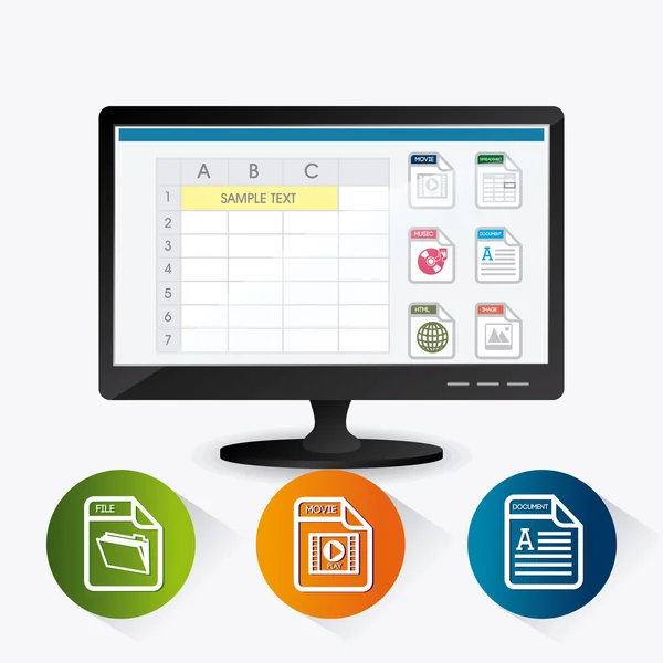 Spreadsheet digital design — Stock Vector