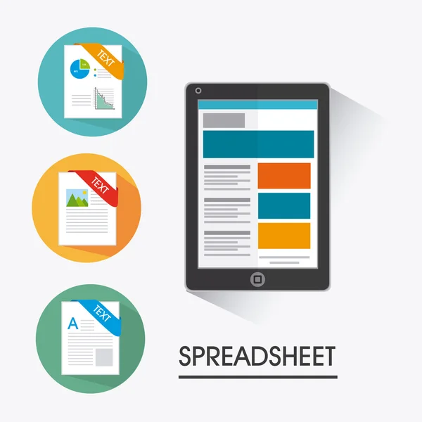 스프레드시트 디지털 디자인 — 스톡 벡터