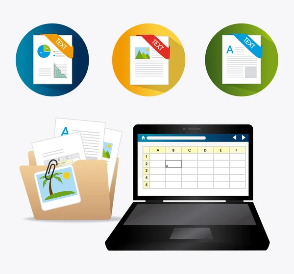 Spreadsheet digital design — Stock Vector