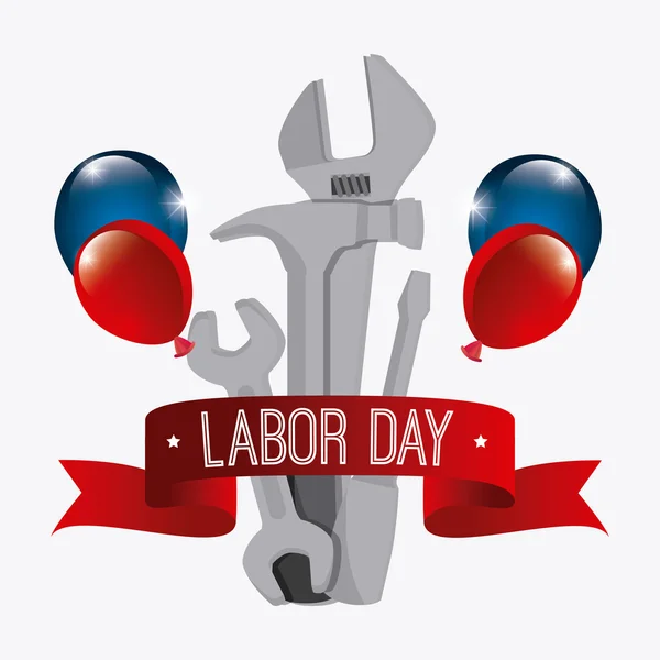 Happy labor day design. — Stock Vector