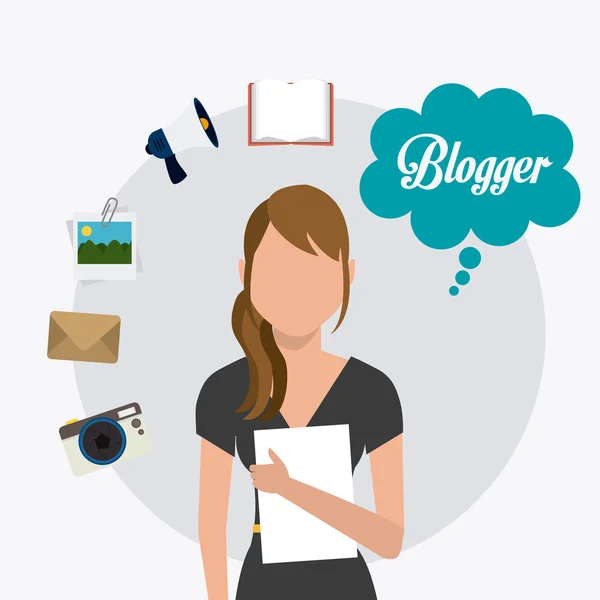 Blogger digitaal ontwerp — Stockvector