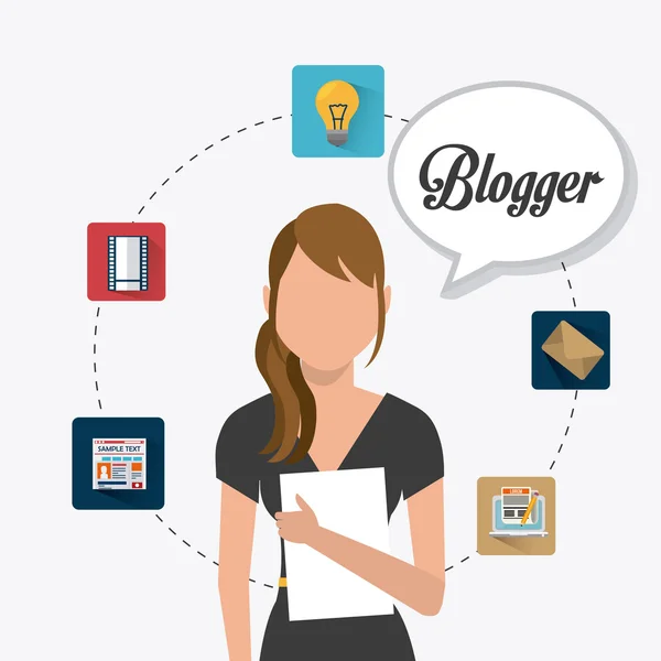 Blogger digital design — Stock Vector