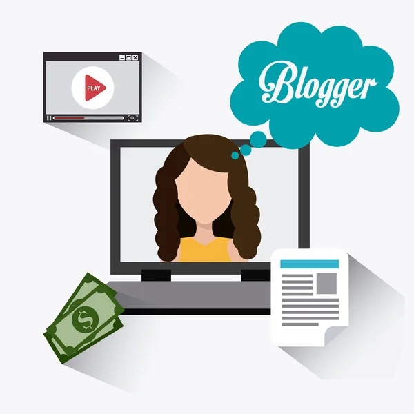 Blogger digitales Design — Stockvektor