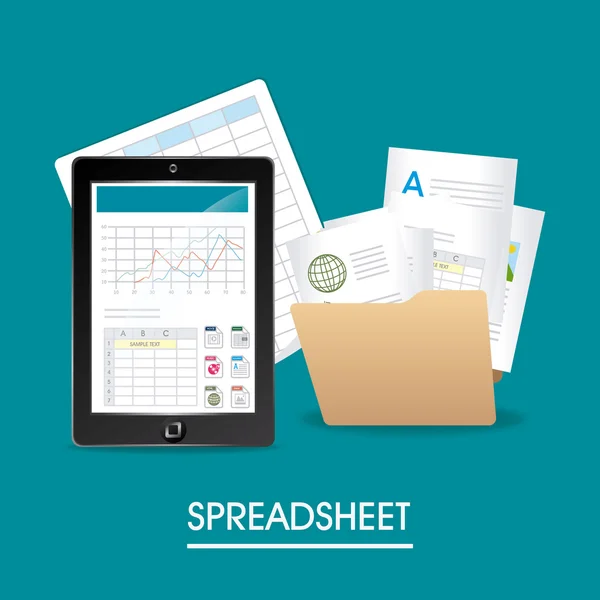 Spreadsheet digital design — Stock Vector