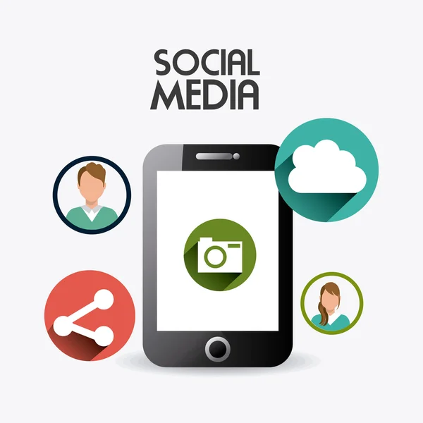 Design dei social media . — Vettoriale Stock