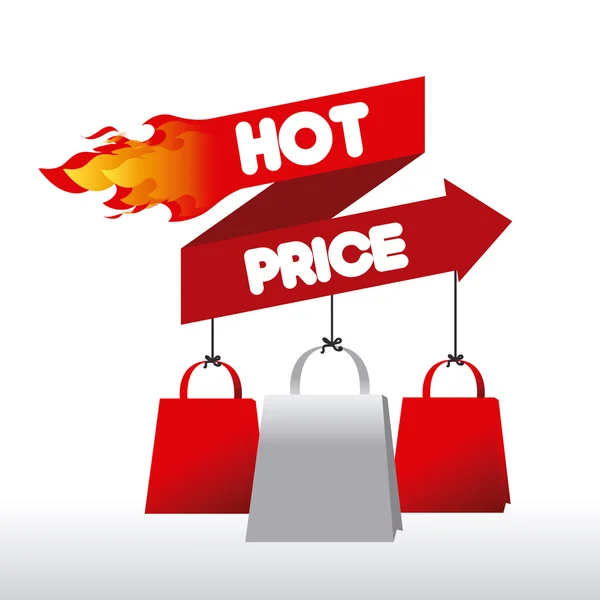 Precio caliente diseño de compras . — Vector de stock