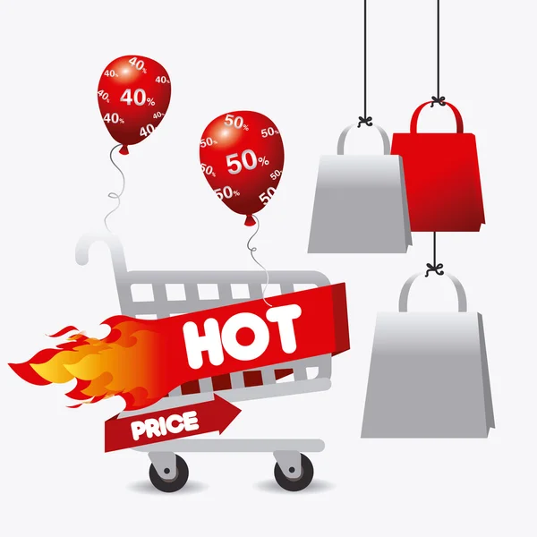 Precio caliente diseño de compras . — Vector de stock