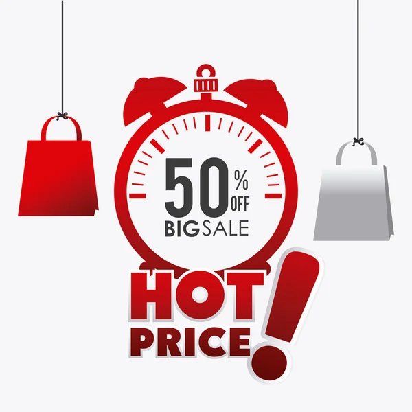 Hot price shopping design. — Stock Vector