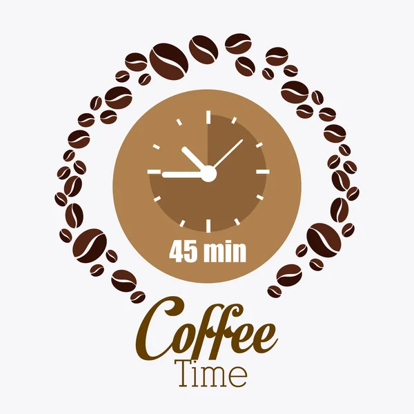 Kahve zaman tasarımı — Stok Vektör