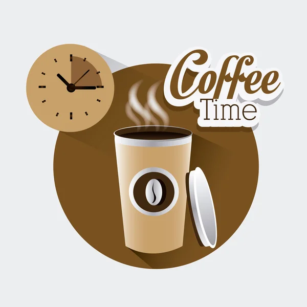 Café tiempo diseño. — Vector de stock