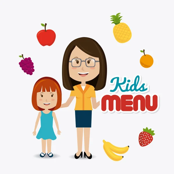 Diseño de alimentos para niños . — Vector de stock