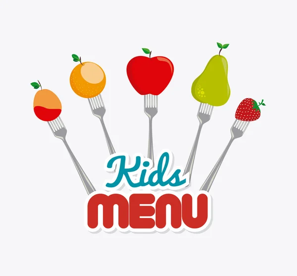 Kinderen eten ontwerp. — Stockvector