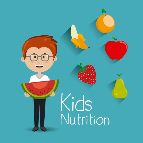 Kinderen eten ontwerp. — Stockvector