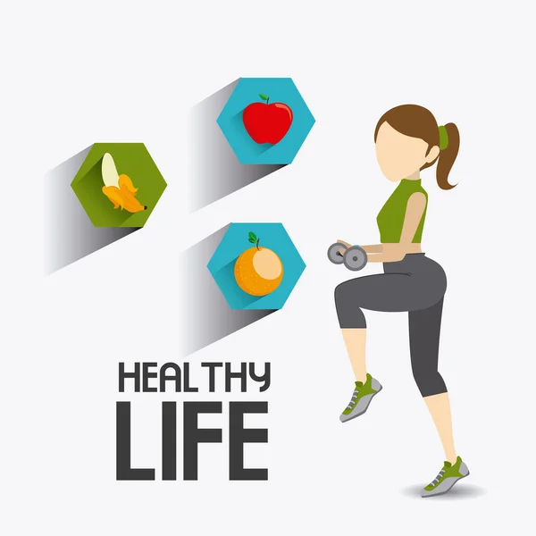 Diseño de vida saludable — Vector de stock