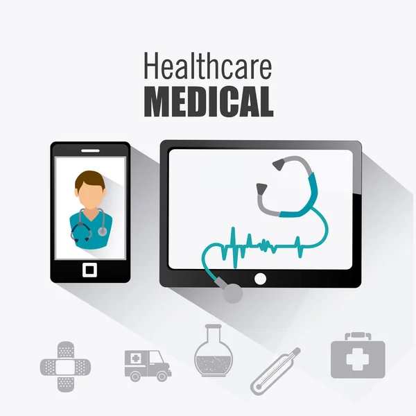 Conception médicale des soins de santé . — Image vectorielle