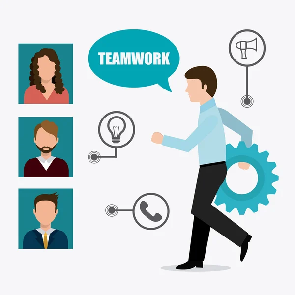 Teamwork digital design — Stock Vector
