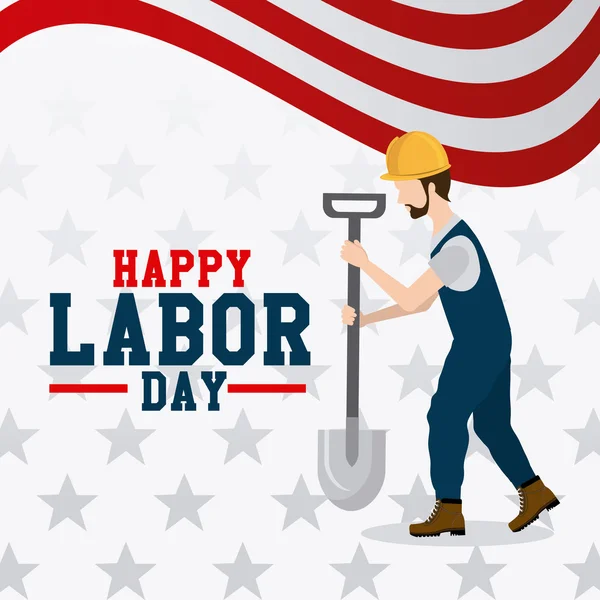 Labor day card design. — Stock Vector