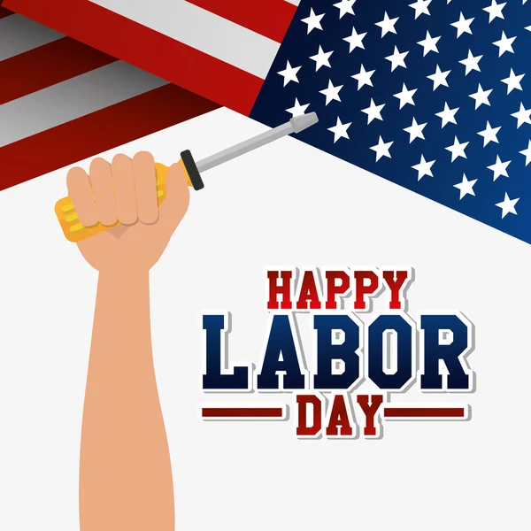 Labor day card design. — Stock Vector