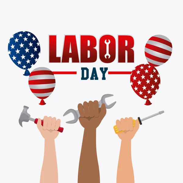 Labor day card design. — Stock Vector