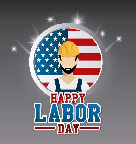 Labor day card design. — Stock Vector