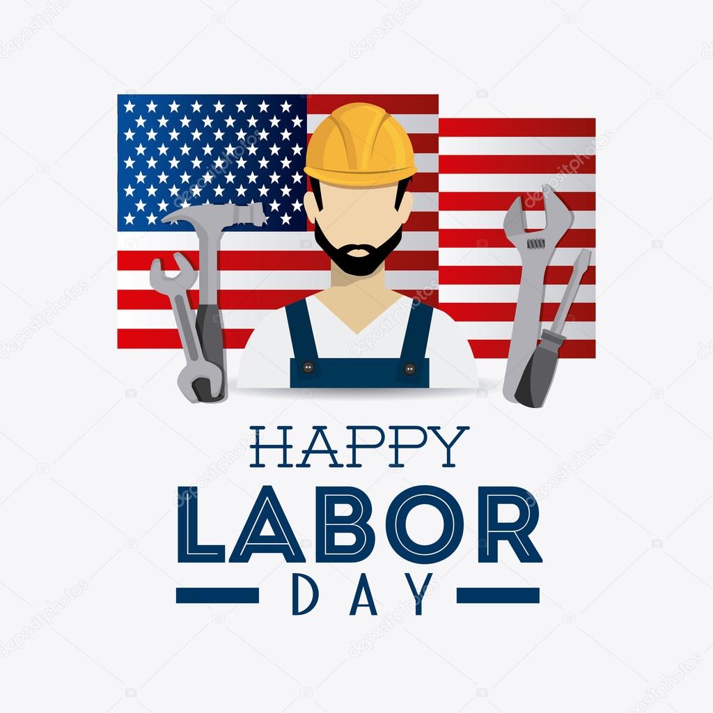 Labor day card design.