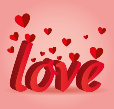 Romantik aşk tasarımı.