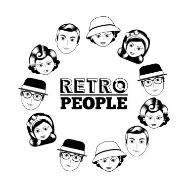 Retro insanlar tasarım