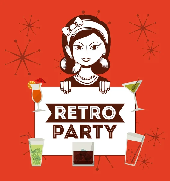 Retro párty design — Stockový vektor