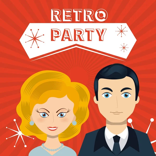 Retro party design — Stock vektor