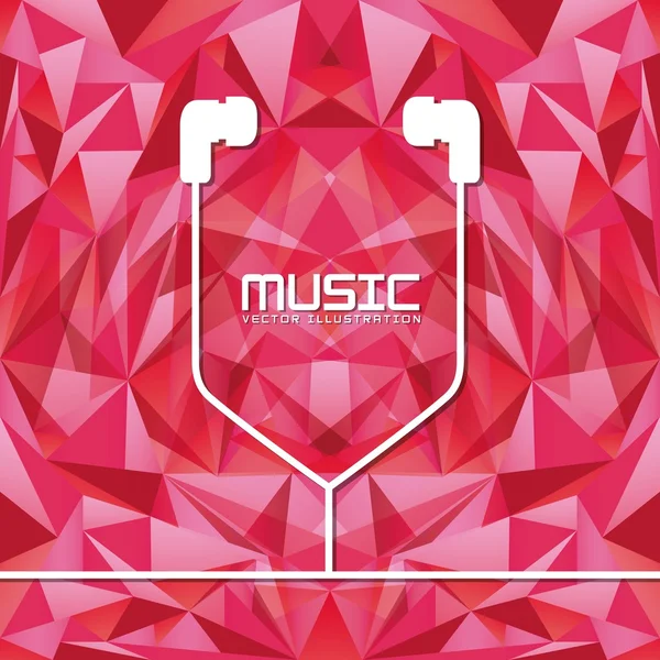 Music headset design — Stock Vector