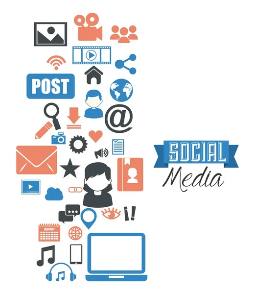 Redes sociales — Vector de stock