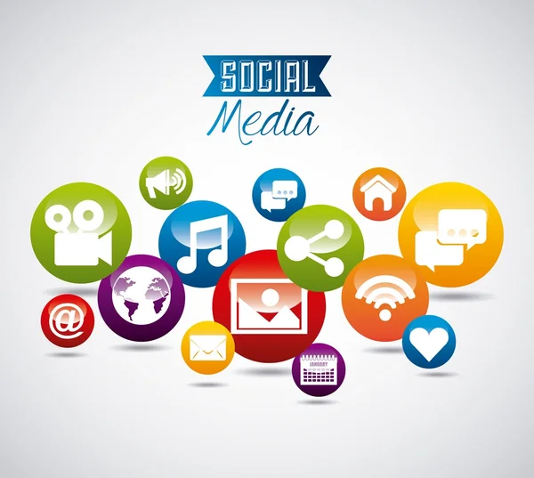 Redes sociales — Vector de stock