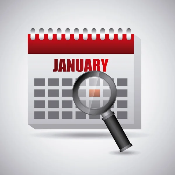 Zoeken in kalender — Stockvector