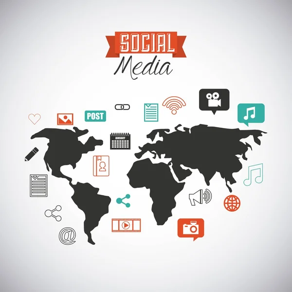 Sociale media — Stockvector