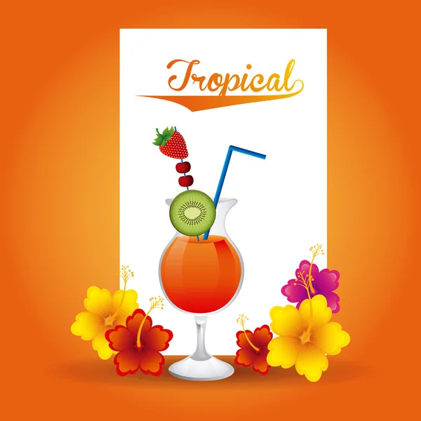 Cóctel tropical — Vector de stock