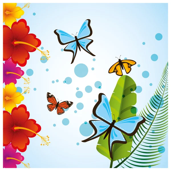 Tropical flowers — Stock Vector