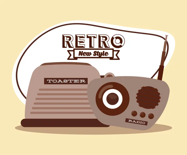 Gaya hidup retro - Stok Vektor