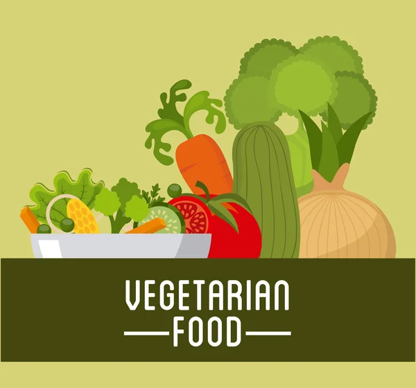 Comida vegetariana — Vetor de Stock