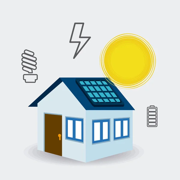 Projeto de energia solar . — Vetor de Stock