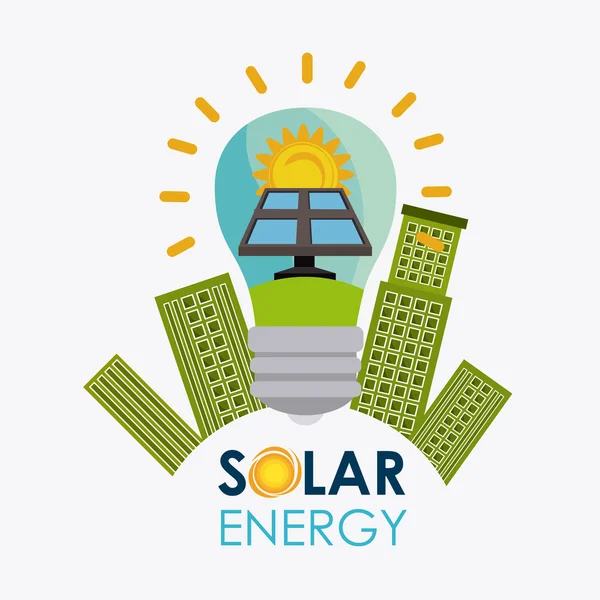 Progettazione energia solare . — Vettoriale Stock