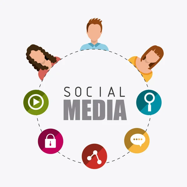 Projekt media społeczne. — Wektor stockowy