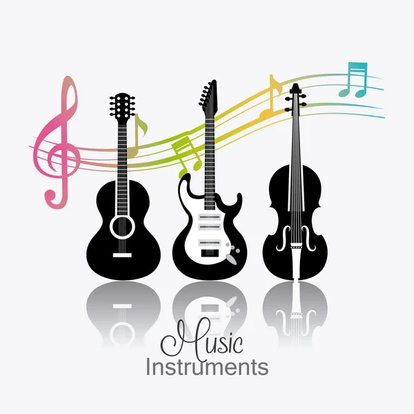 Music instruments design. — Stock Vector