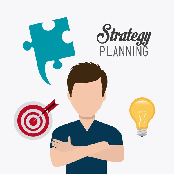 Diseño de estrategia empresarial . — Vector de stock