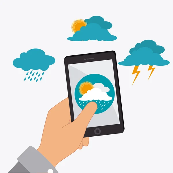 Weather mobile app. — Stock Vector