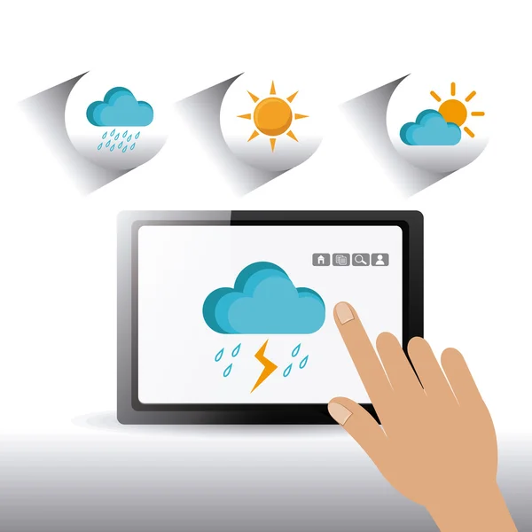 Météo application mobile . — Image vectorielle