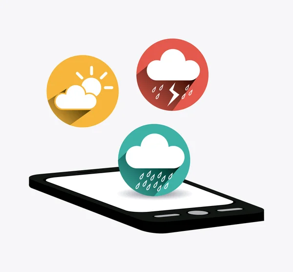 Weather mobile app. — Stock Vector