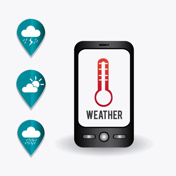 Météo application mobile . — Image vectorielle