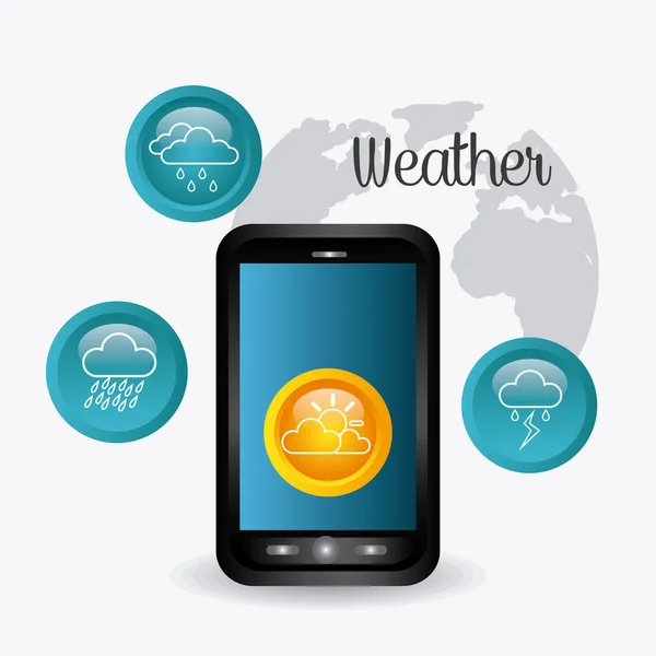 Météo application mobile . — Image vectorielle