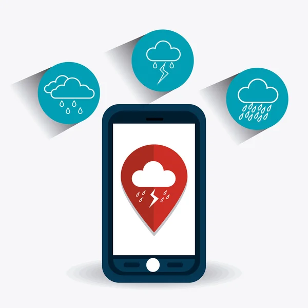 Weather mobile app. — Stock Vector